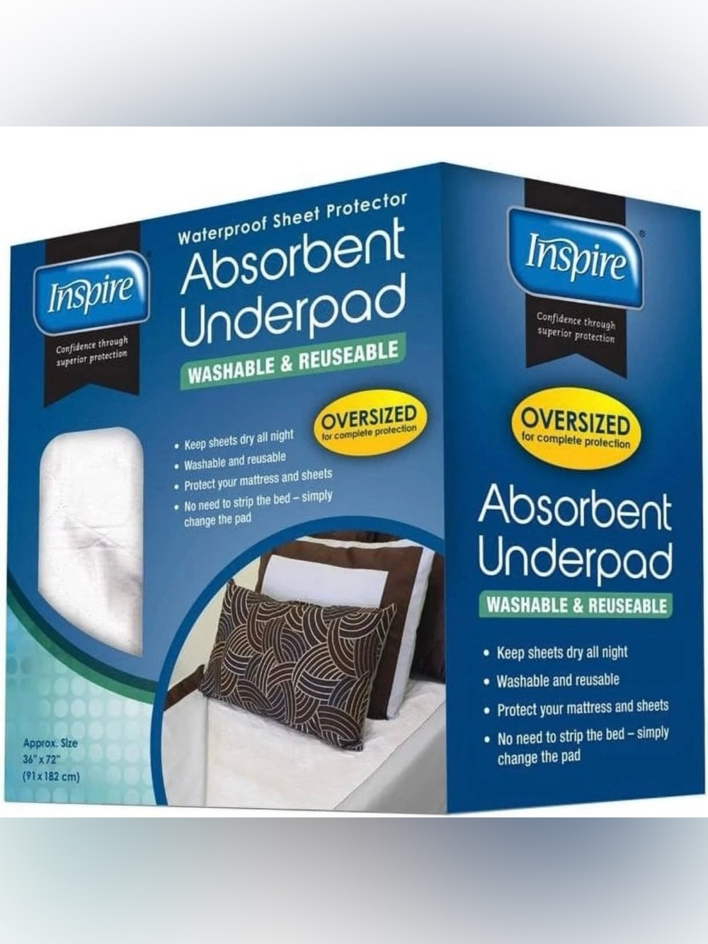 Inspire Absorbent Underpad - Blue & Green Packaging
